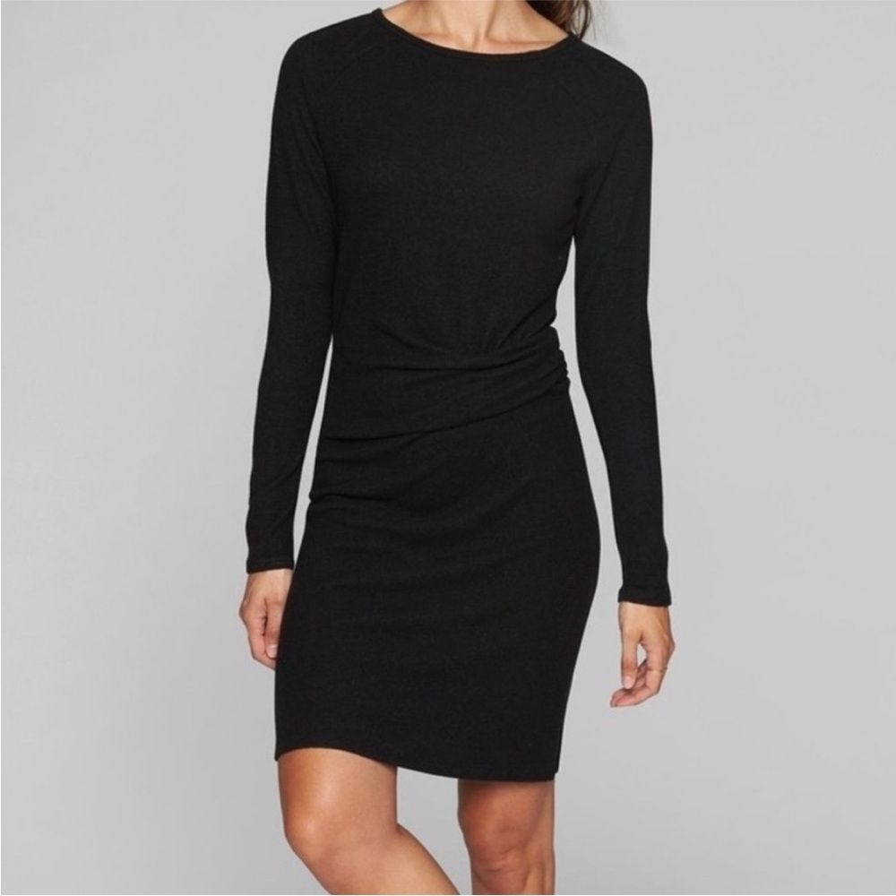 Athleta Solitude Dress FLAWED Women’s Size Small Black Basic sweater minimalist